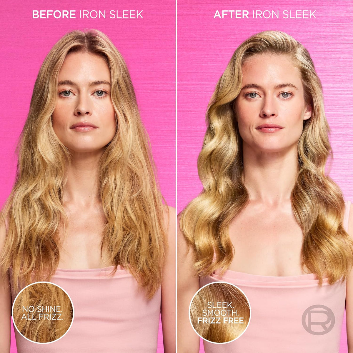 Sulfate Free Iron Sleek Smoothing Shampoo and Conditioner Set, Frizz Control and Humidity-Resistant Formula with Alpha-Acids, Suitable for Color-Treated Hair, Everpure, 13.6 Fl Oz Set