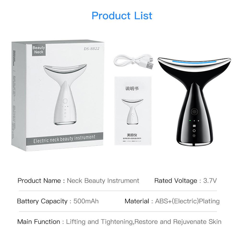 EMS Microcurrent Neck & Face Lifter – 3‑Color LED Photon Therapy, Anti‑Aging & Double Chin Reducer