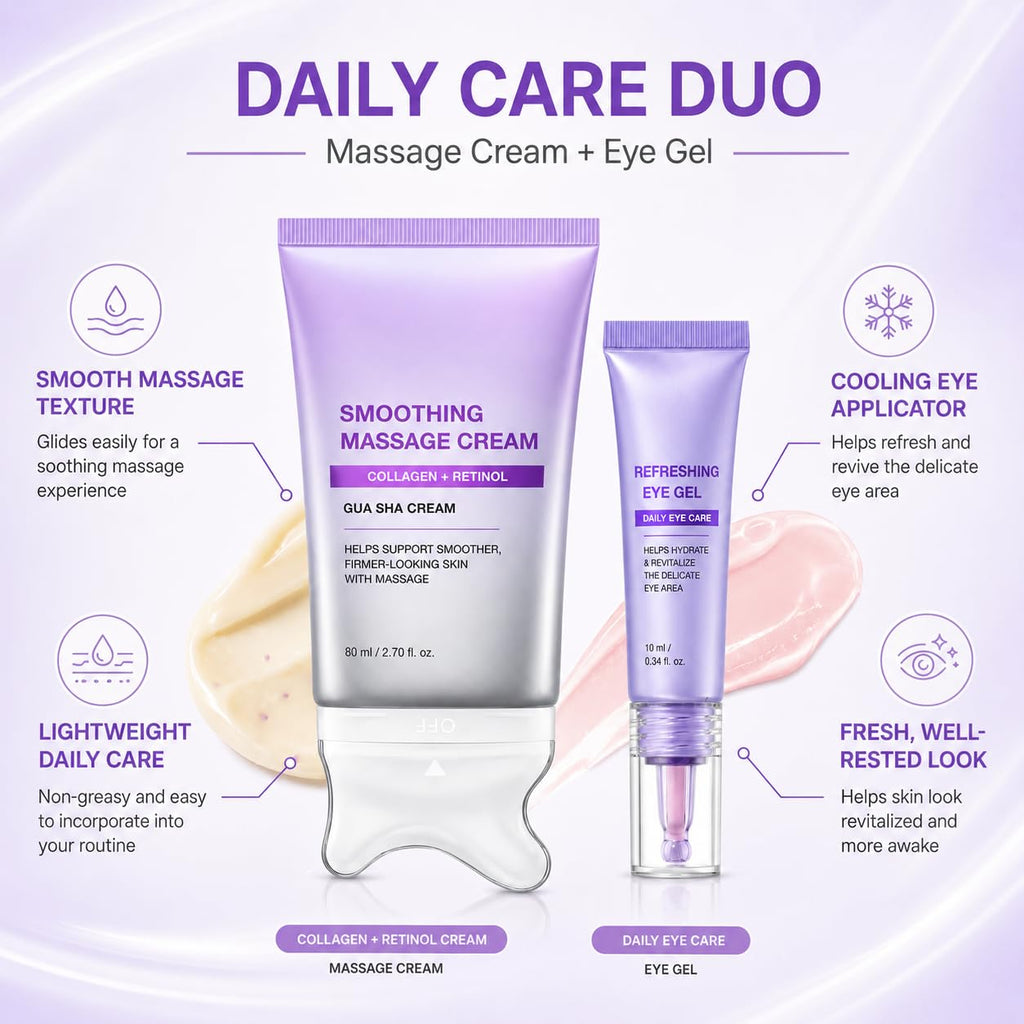 Collagen Retinol Refining Gua Sha Cream and Eye Gel Set 90ml