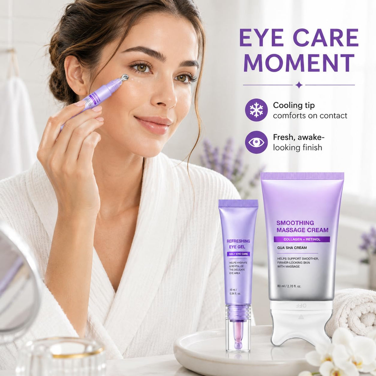 Collagen Retinol Refining Gua Sha Cream and Eye Gel Set 90ml
