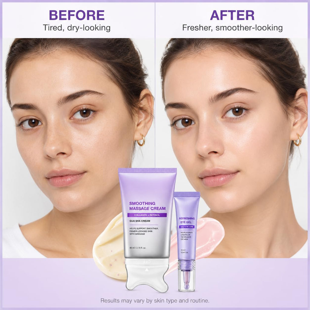 Collagen Retinol Refining Gua Sha Cream and Eye Gel Set 90ml