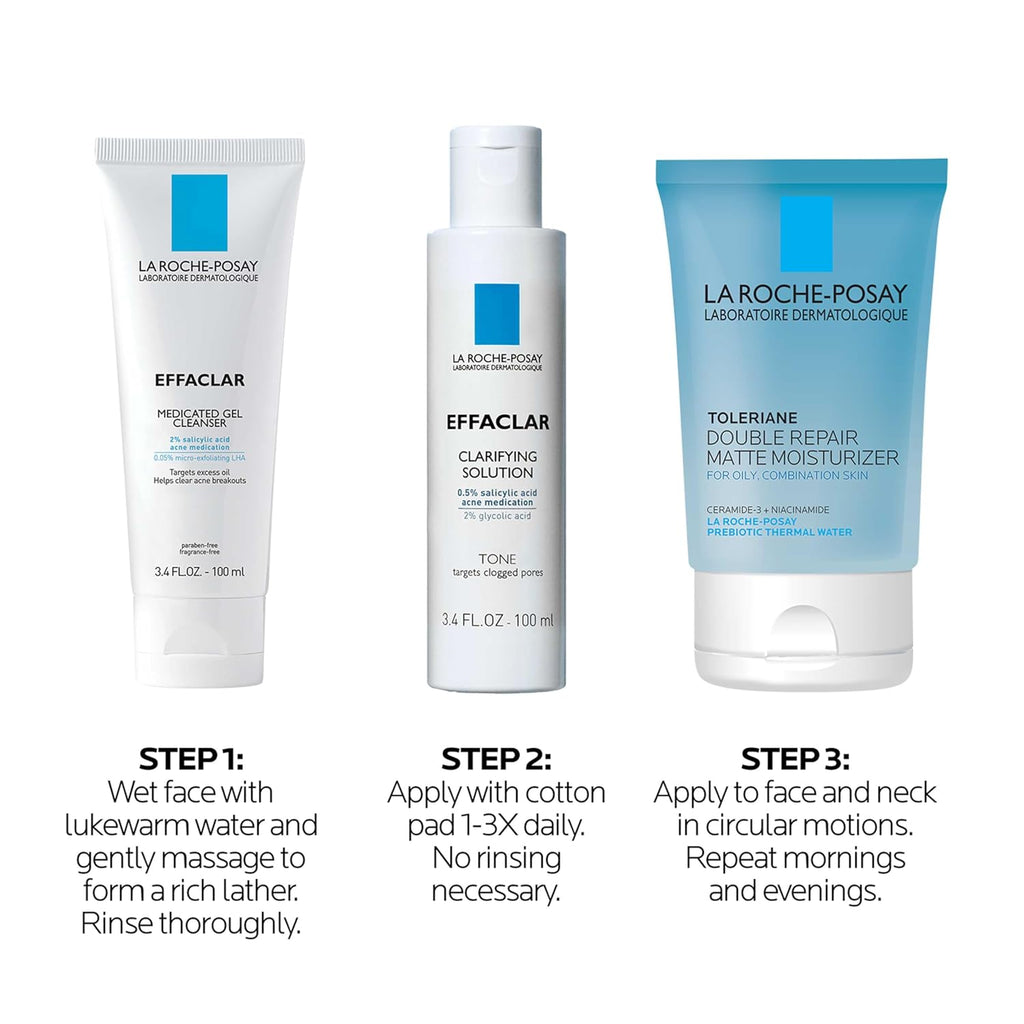 La Roche-Posay Effaclar Daily Acne 3-Step Skin Care Kit