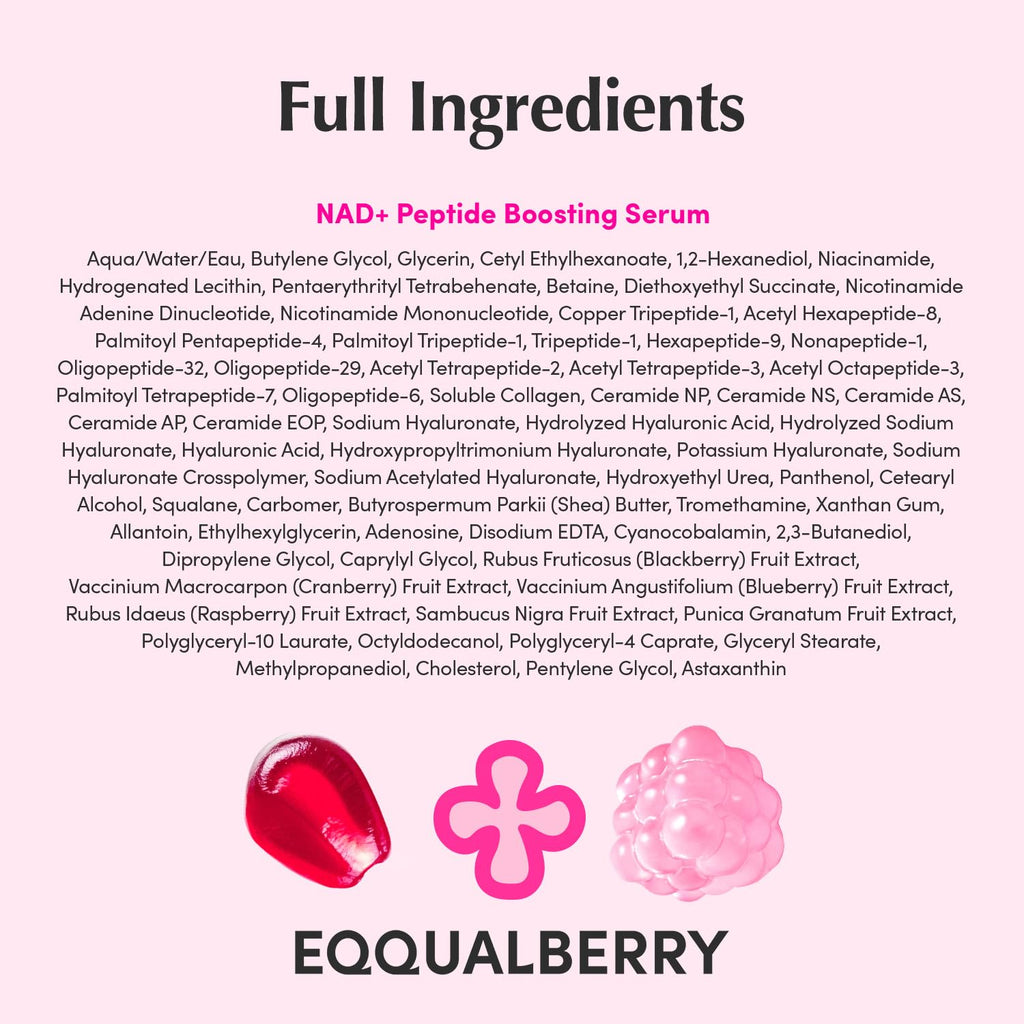 EQQUALBERRY NAD+ Peptide Boosting Anti-Aging Face Serum 30ml