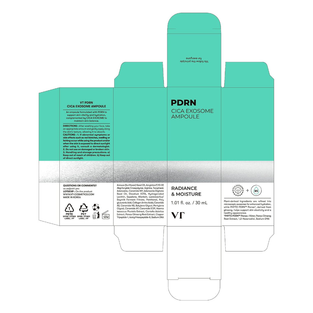 VT COSMETICS PDRN Cica Exosome Ampoule Serum 30ml
