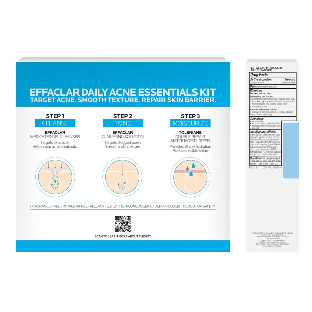 La Roche-Posay Effaclar Daily Acne 3-Step Skin Care Kit