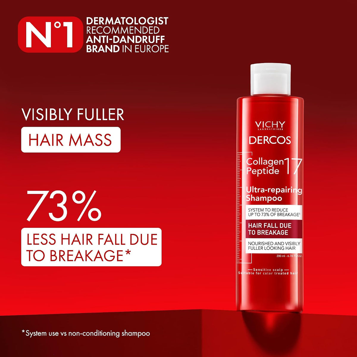 VICHY Dercos Collagen Peptide 17 Ultra Repairing Shampoo