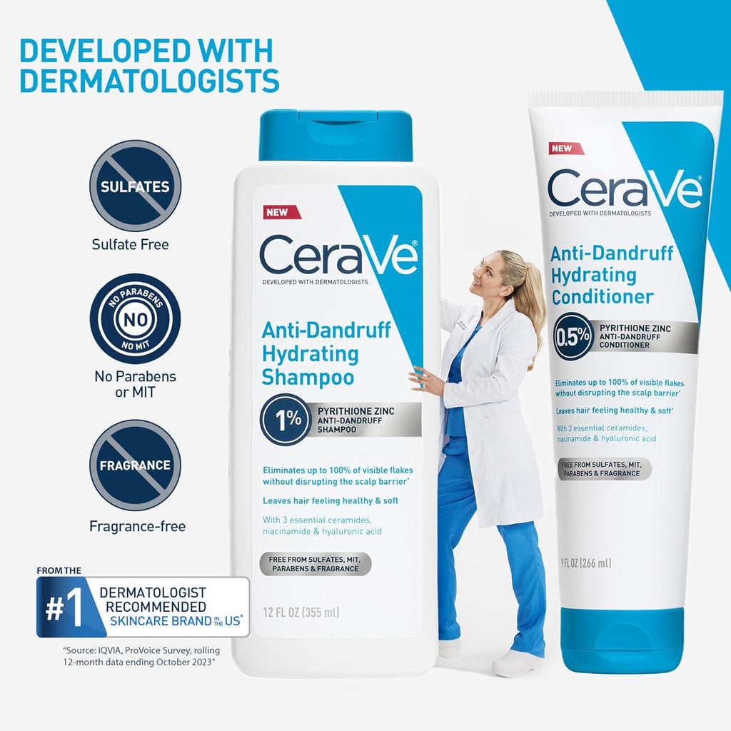 CeraVe Hydrating Anti Dandruff Scalp Treatment Shampoo 355ml