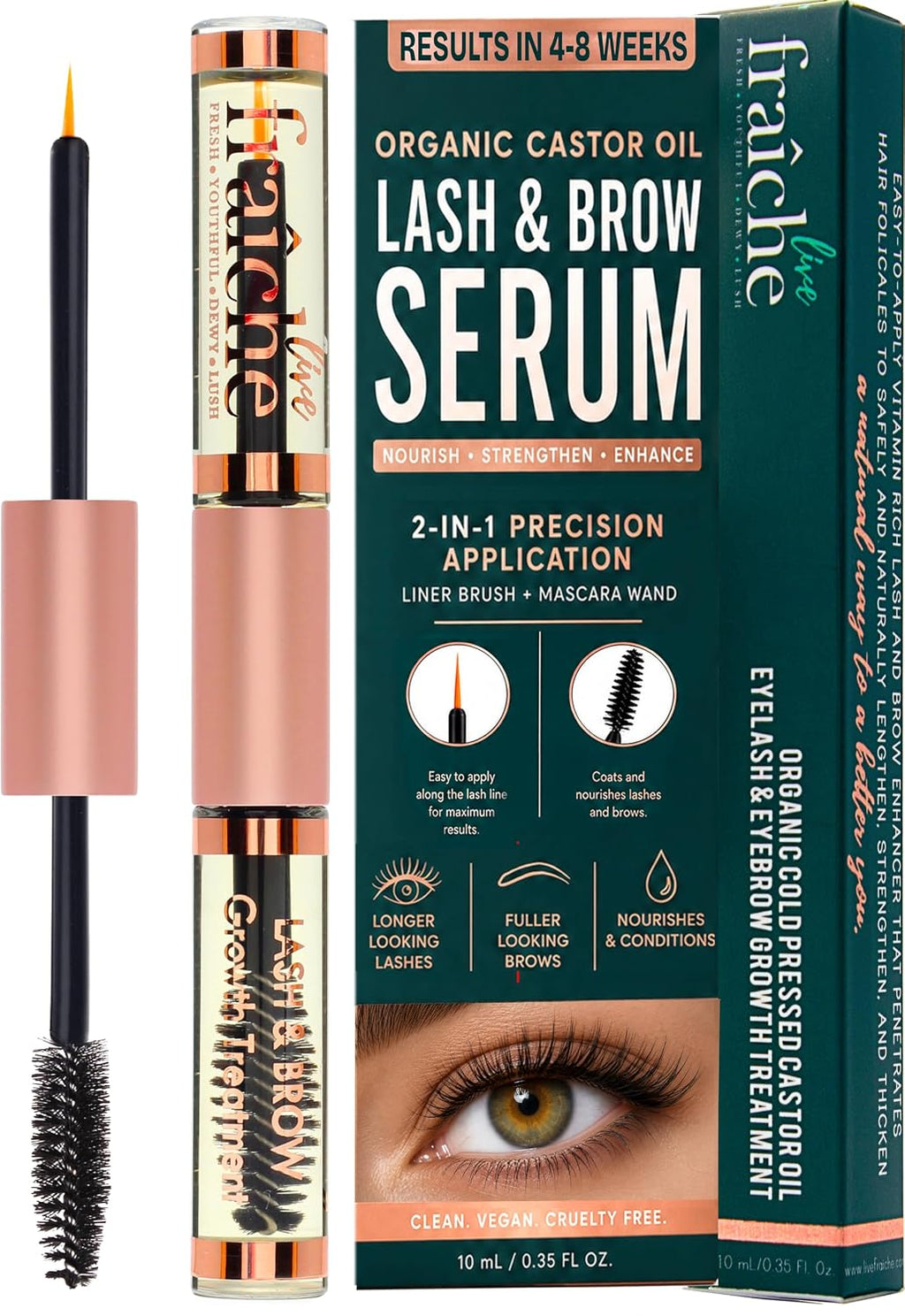 Live Fraiche Organic Castor Oil Lash Serum AM-LF-Castor Oil for eyelashes eyebrows
