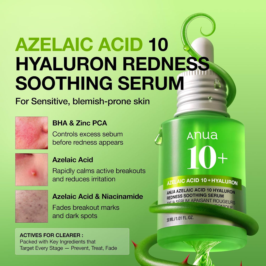ANUA Azelaic Acid 10 Hyaluron Redness Soothing Serum 30ml