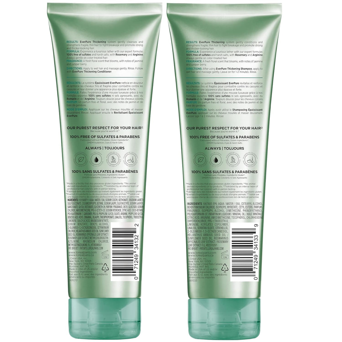 L'Oreal Paris EverPure Thickening Shampoo and Conditioner Set