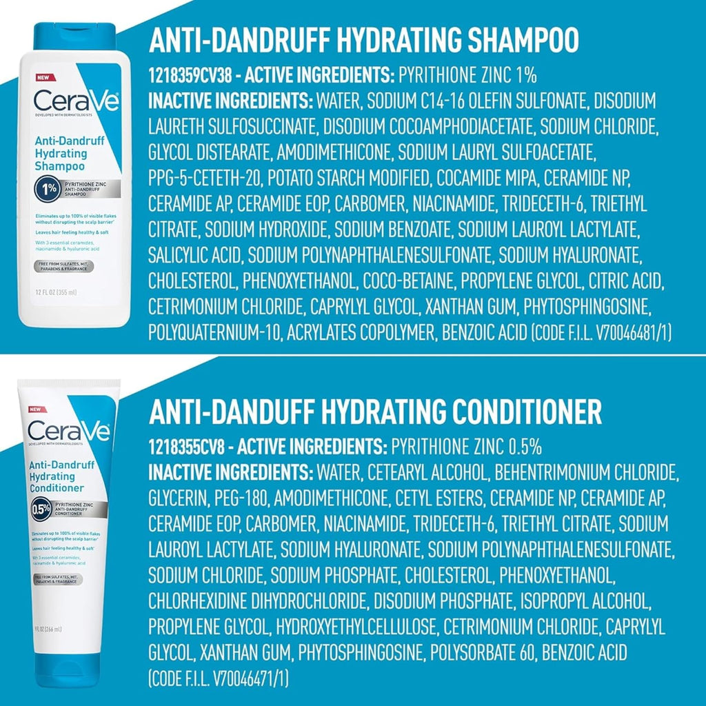 CeraVe Hydrating Anti Dandruff Scalp Treatment Shampoo 355ml