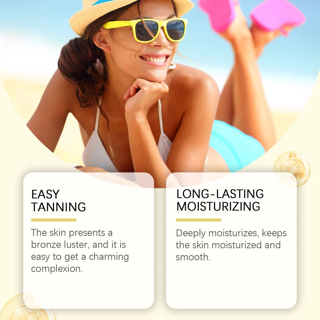 Oceaura Tanning Cream Anti-Ultraviolet Natural Body Face Glow Bronzer Golden Shimmer Herbal Essence Nourishing Self Tanning Gel