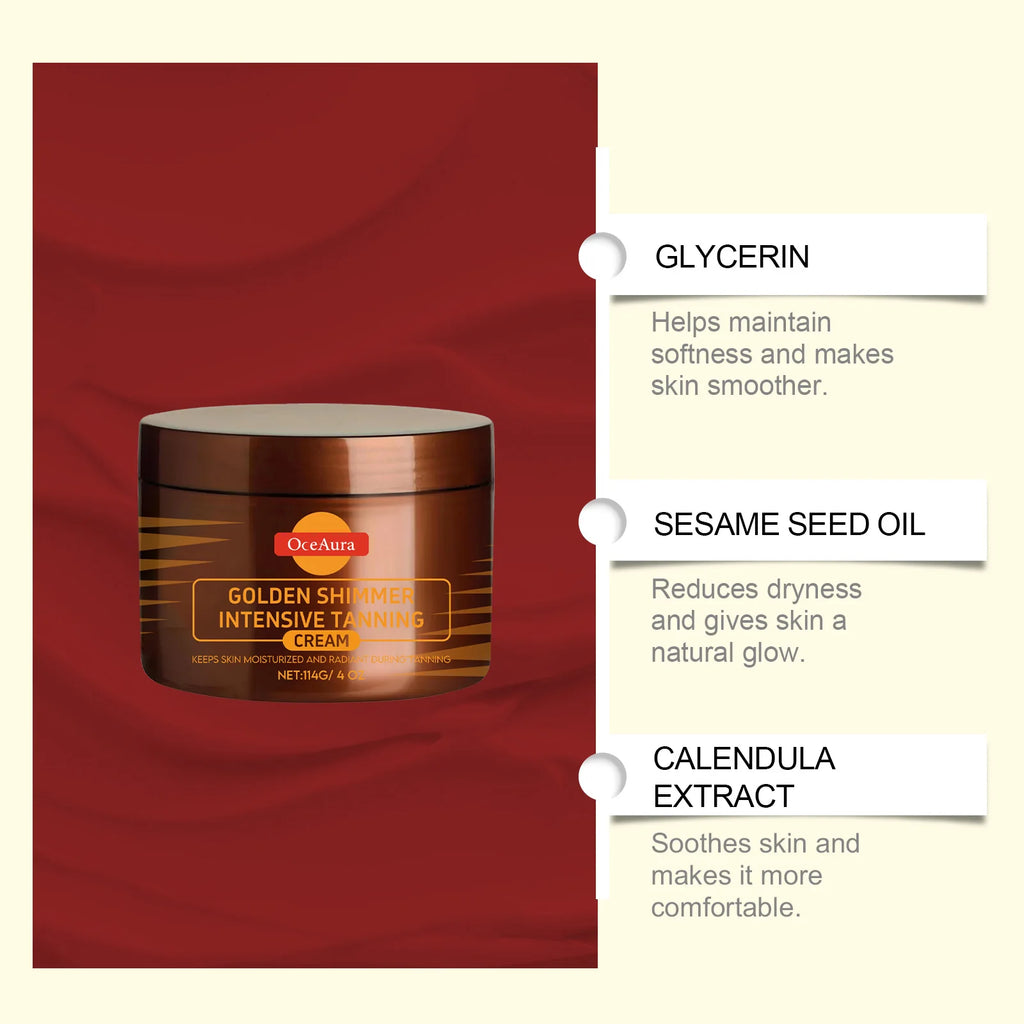 Oceaura Tanning Cream Anti-Ultraviolet Natural Body Face Glow Bronzer Golden Shimmer Herbal Essence Nourishing Self Tanning Gel
