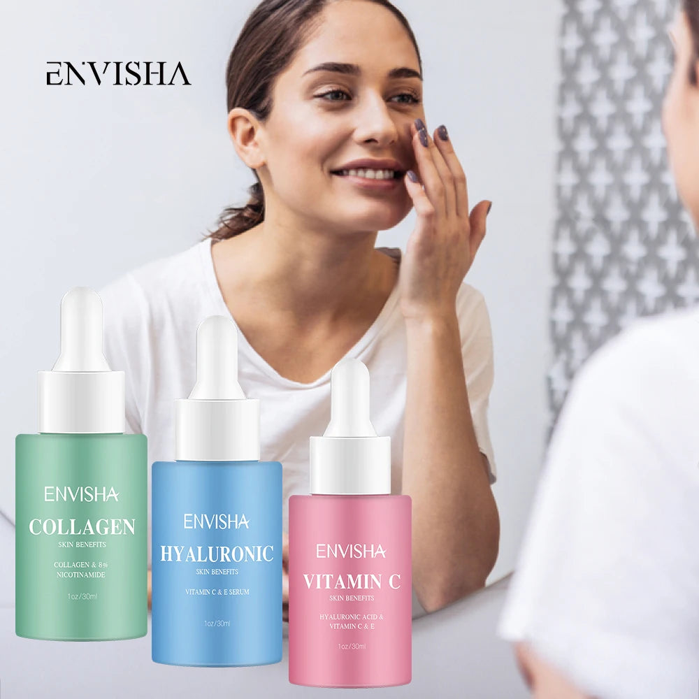 Complete Facial Serum Set – Collagen, Hyaluronic Acid & Vitamin Complex for Wrinkle Care
