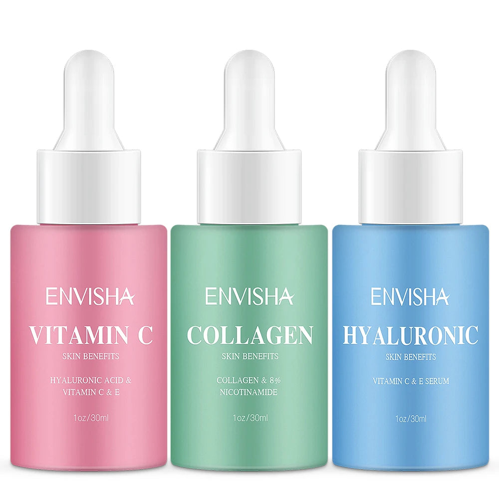 Complete Facial Serum Set – Collagen, Hyaluronic Acid & Vitamin Complex for Wrinkle Care