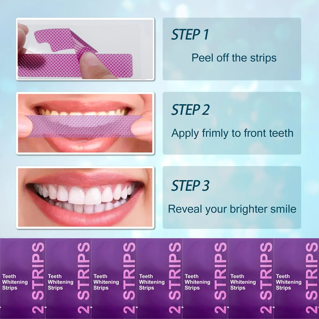 4Pcs Purple Teeth Whitening Strips 2.0 – Professional Stain Removal & Brightening Oral Care
