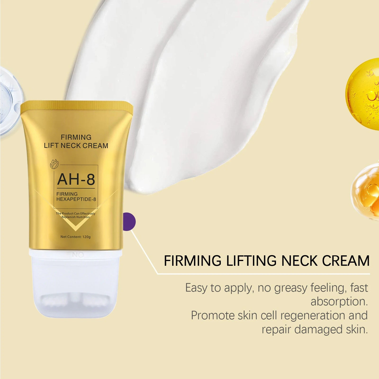 Turkey Neck Corrector Firming Cream with Massage Roller – 120g