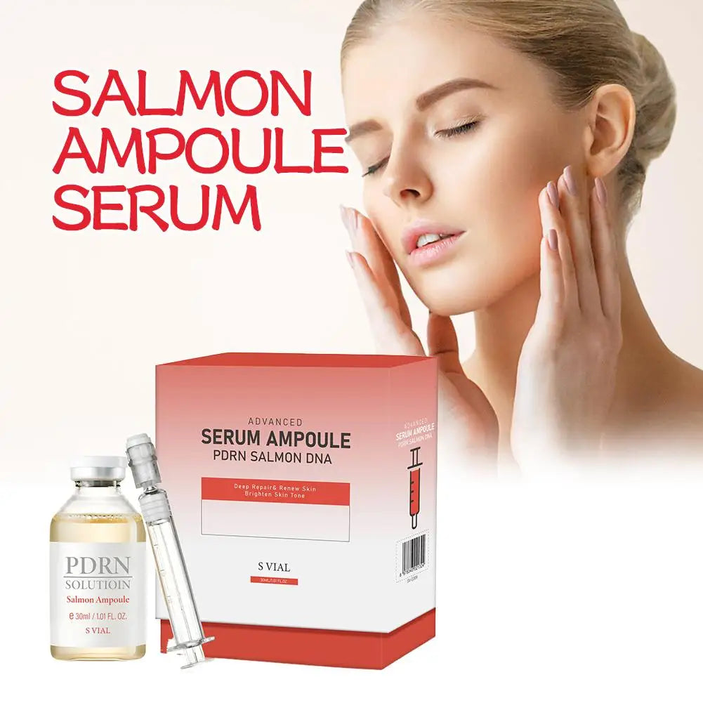 Facial Essence Firming Cream Salmon Ampoule Serum Anti-Wrinkle Fade Lines Deep Repair Strengthen Skin Barrier Renew Skin