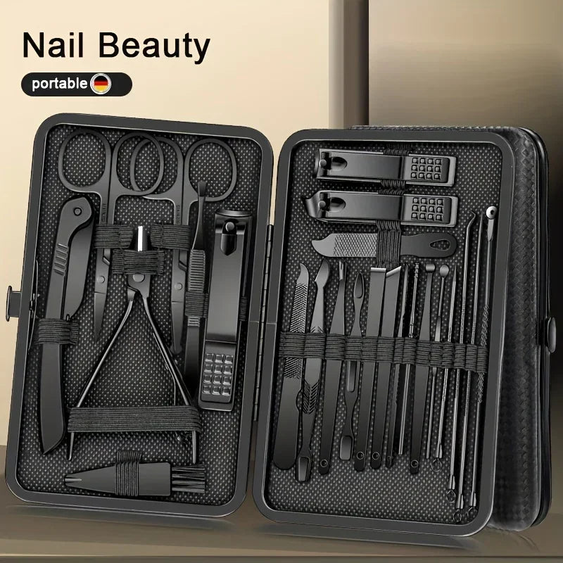 Stainless Steel Manicure Pedicure Set Nail Clippers Ear Spoon Cutters Scissors Household Beauty Grooming Tools