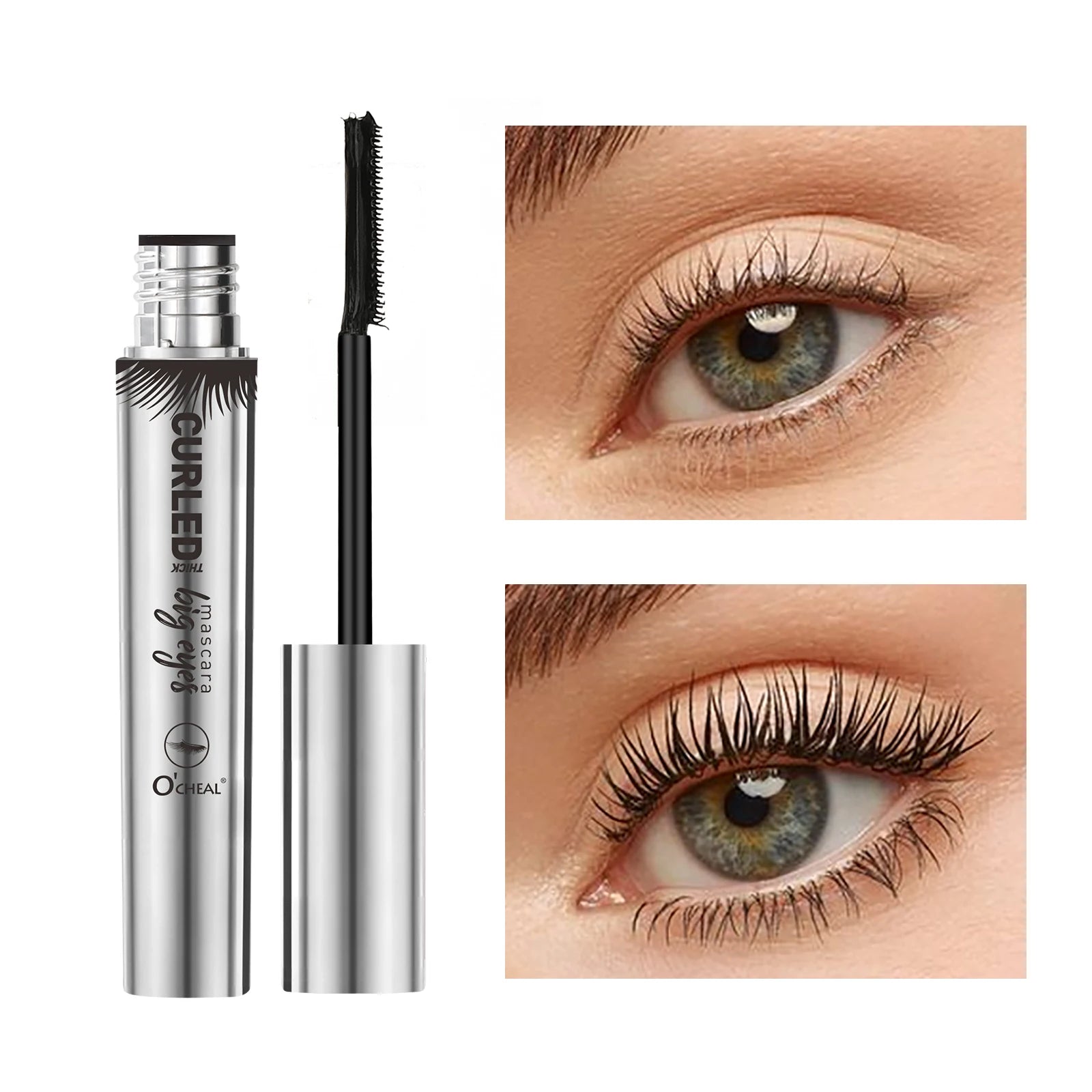 O’CHEAL 3D Silk Black Mascara – Thick, Curled & Lengthened Lashes with Precision Lash Brush