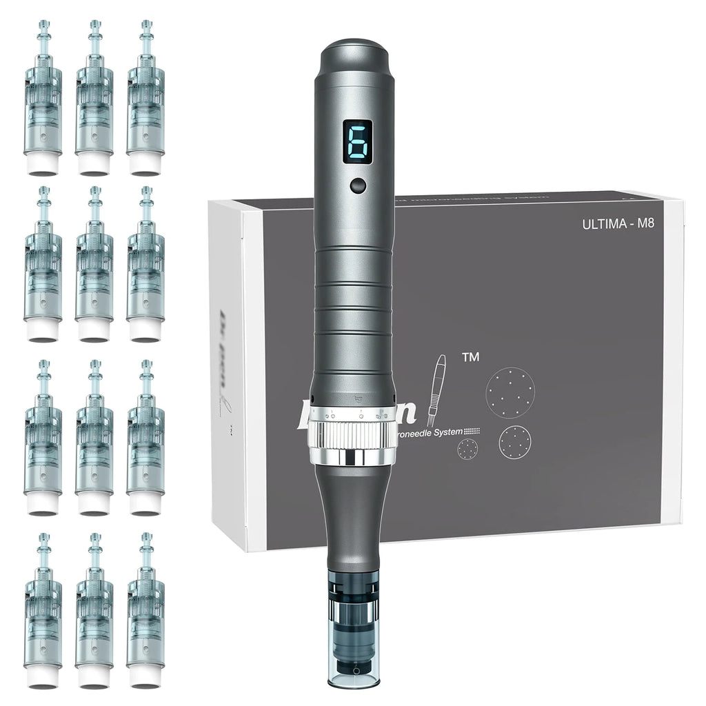 M8 MicroPen – Appareil de microneedling professionnel + 12 embouts