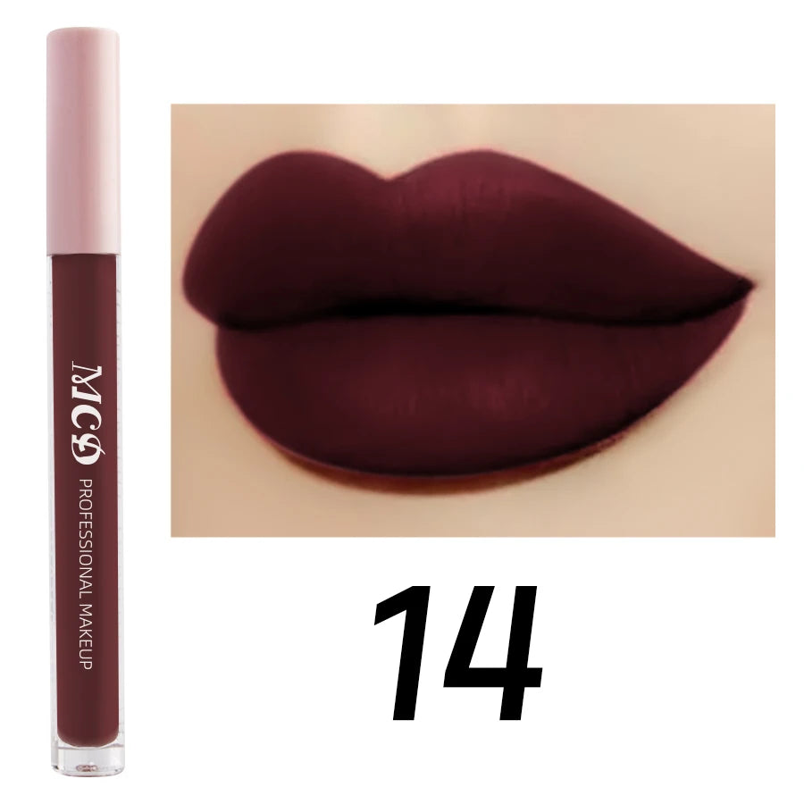 Dark Brown Matte Velvet Lip Gloss Waterproof Liquid Lipstick Nude Brown Lips Korean Makeup for Lip Tint Lip Glaze Cosmetics