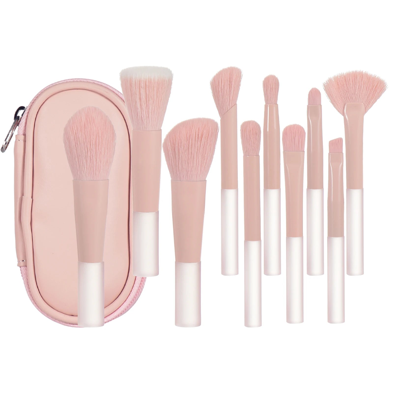 10 Pink Mini makeup brush Travel portable Makeup Tool Makeup Puff - Palm Brush Professional Makeup tool set