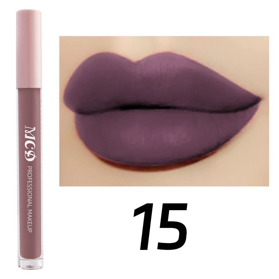 Dark Brown Matte Velvet Lip Gloss Waterproof Liquid Lipstick Nude Brown Lips Korean Makeup for Lip Tint Lip Glaze Cosmetics