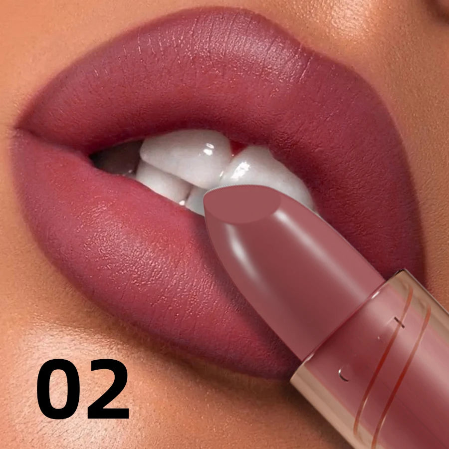 Waterproof Matte Lipstick – Long‑Lasting Red, Pink & Brown Lip Tint for Korean Makeup Looks