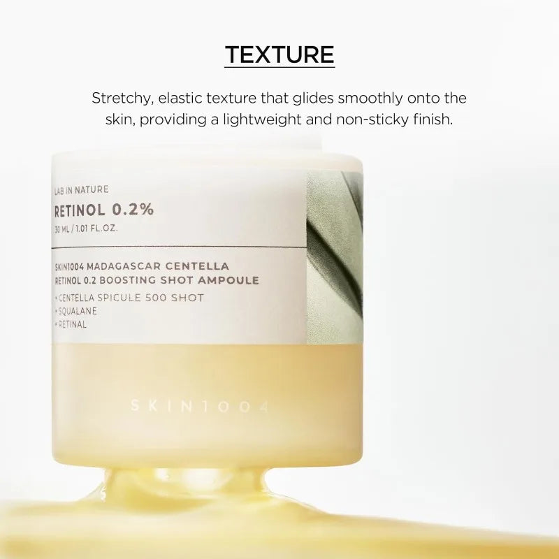 Korean Centella Retinol 0.2% Boosting Shot Ampoule,Facial Serum for Skin Elasticity,Reduce Fine Lines Beauty Skin Care Products