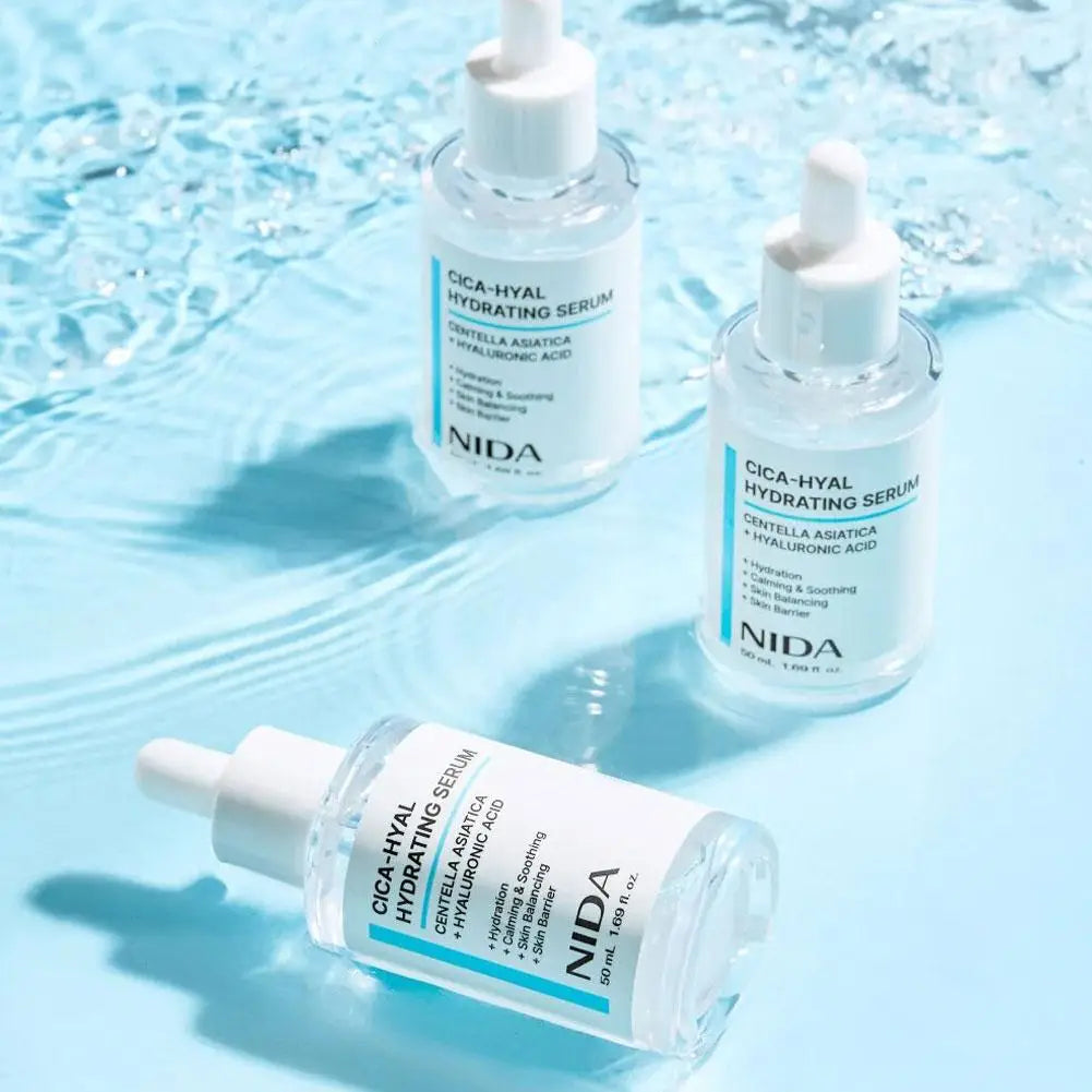 NIDA CICA-HYAL Hydrating Serum 50ml Hyaluronic Acid Soothes Sensitive Skin Reduce Redness Repair Barrier Skincare
