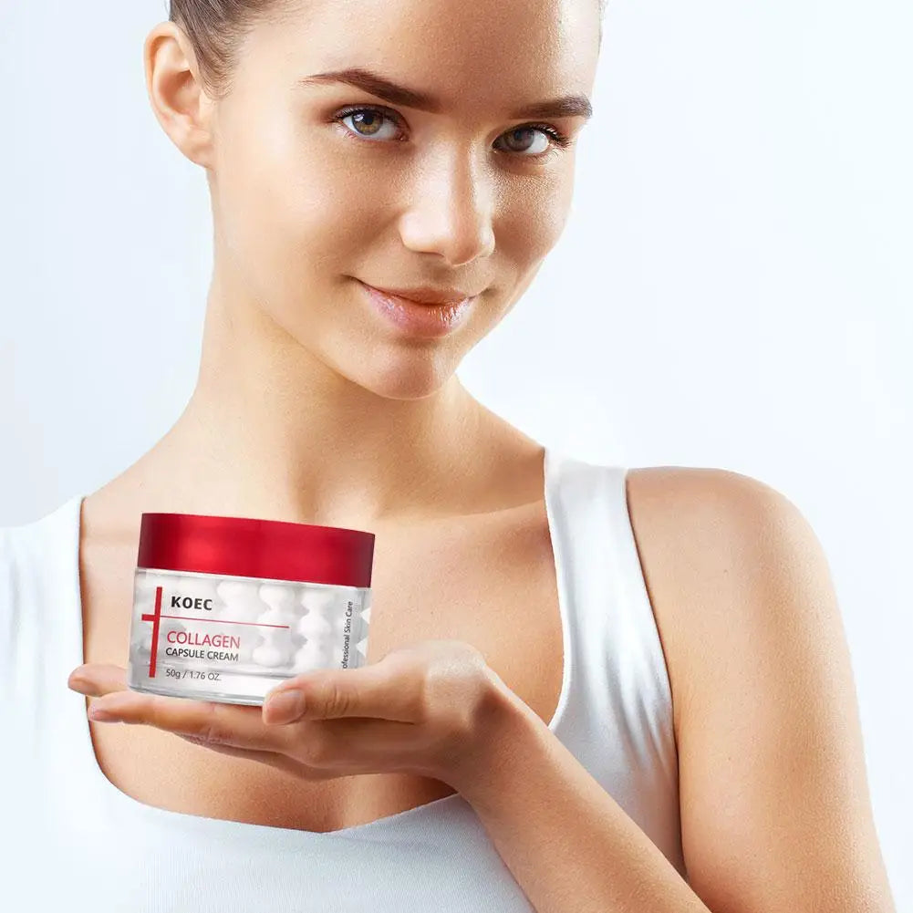 KOEC Collagen Capsule Cream 50g Improve Dryness And Fine Lines Professional Skin Care Firming Hydrating Collagen Face Cream
