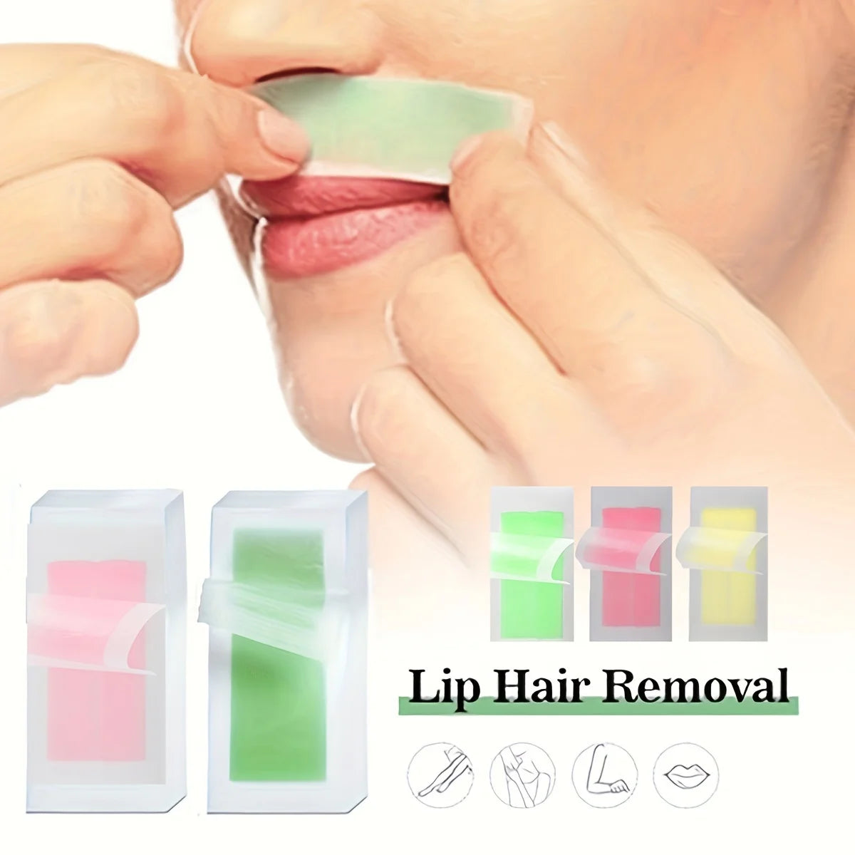 Professional Cold Wax Strips – Double‑Sided Hair Removal Tapes for Legs, Body & Face (6 / 10 / 20 Sticks)