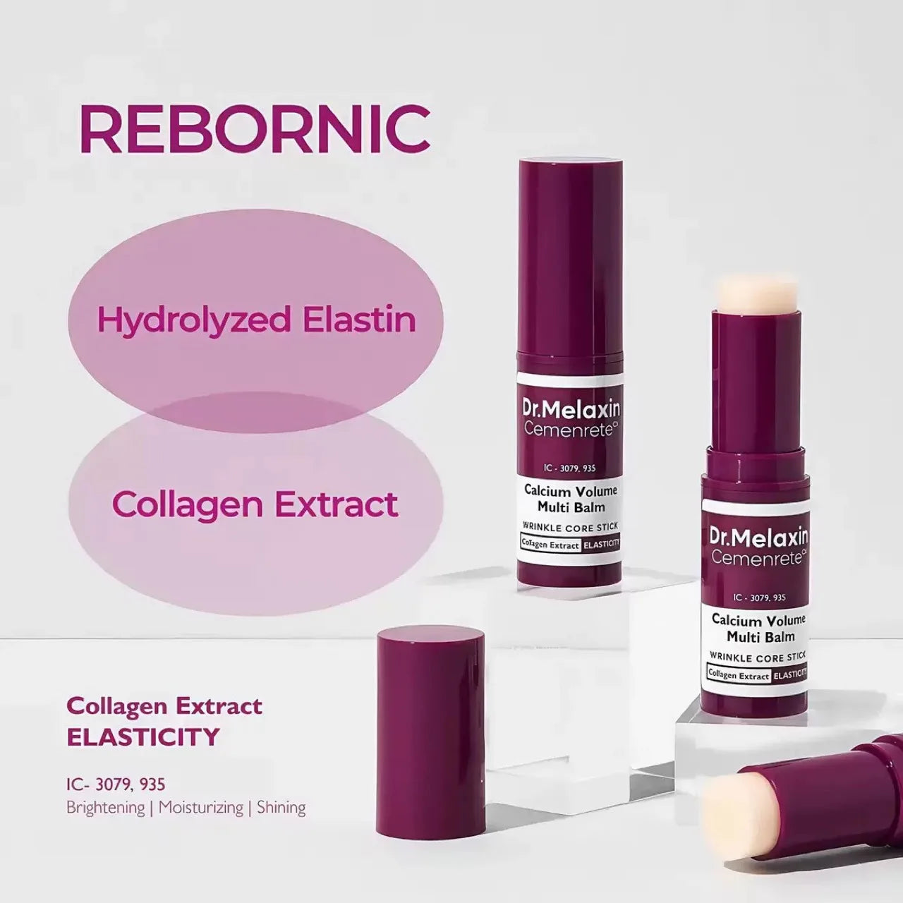 Cemenrete Calcium Intense Ampoule Essence Plus & Cream, Ex Volume Firming, Multi Balm Wrinkle Core Stick, Eye Patch, Skincare