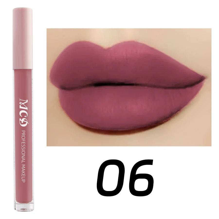 Dark Brown Matte Velvet Lip Gloss Waterproof Liquid Lipstick Nude Brown Lips Korean Makeup for Lip Tint Lip Glaze Cosmetics