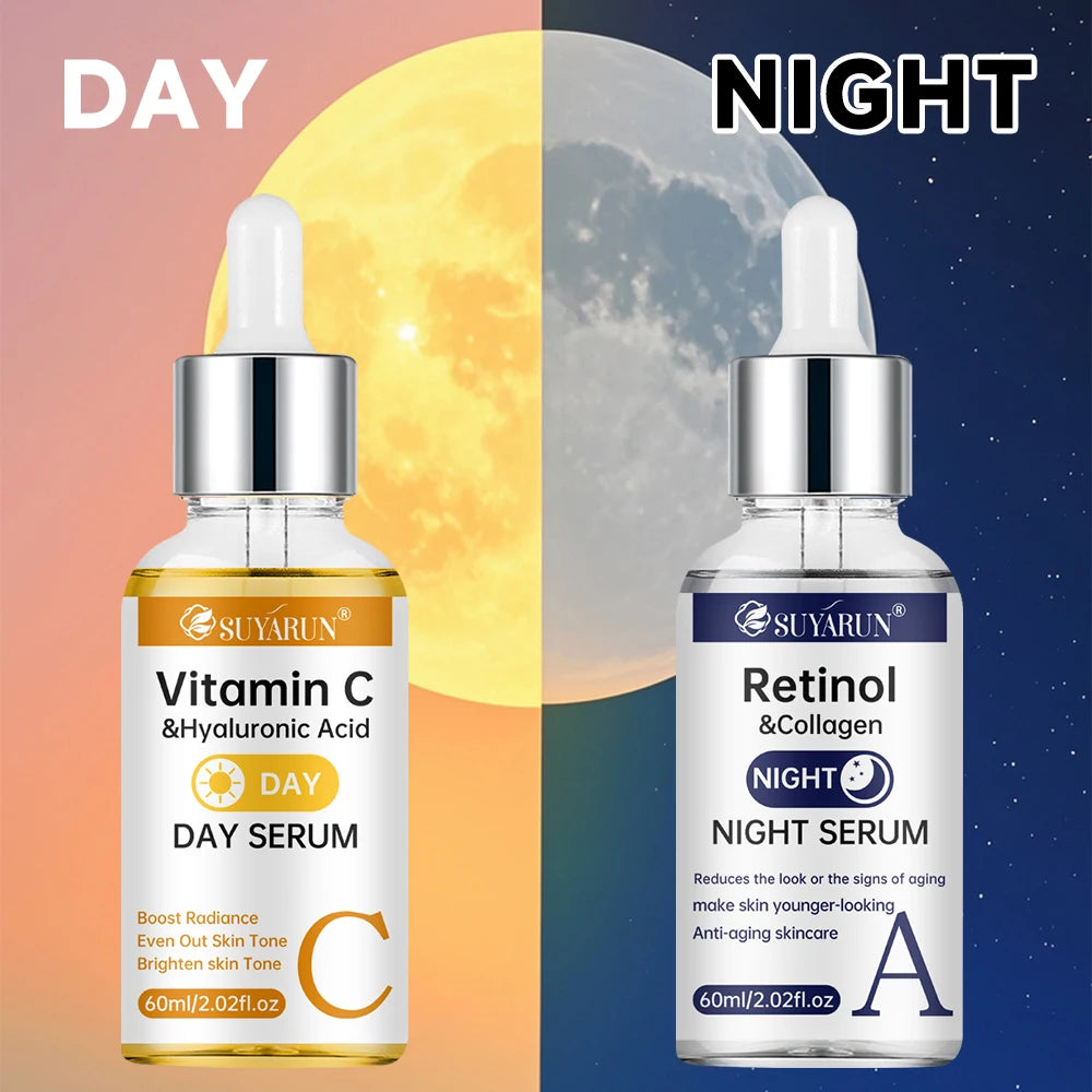SUYARUN Vitamin C Day & Retinol Night Serum – 2‑in‑1 Brightening & Repair
