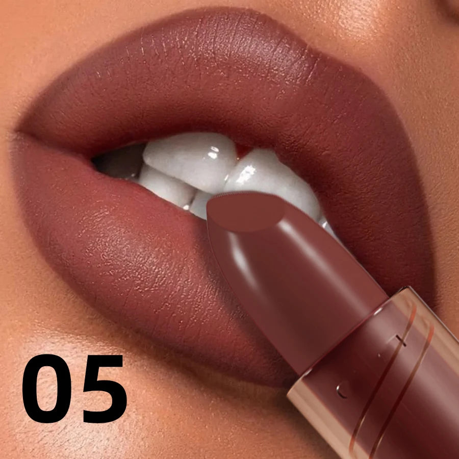 Waterproof Matte Lipstick – Long‑Lasting Red, Pink & Brown Lip Tint for Korean Makeup Looks
