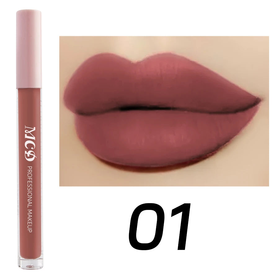 Dark Brown Matte Velvet Lip Gloss Waterproof Liquid Lipstick Nude Brown Lips Korean Makeup for Lip Tint Lip Glaze Cosmetics