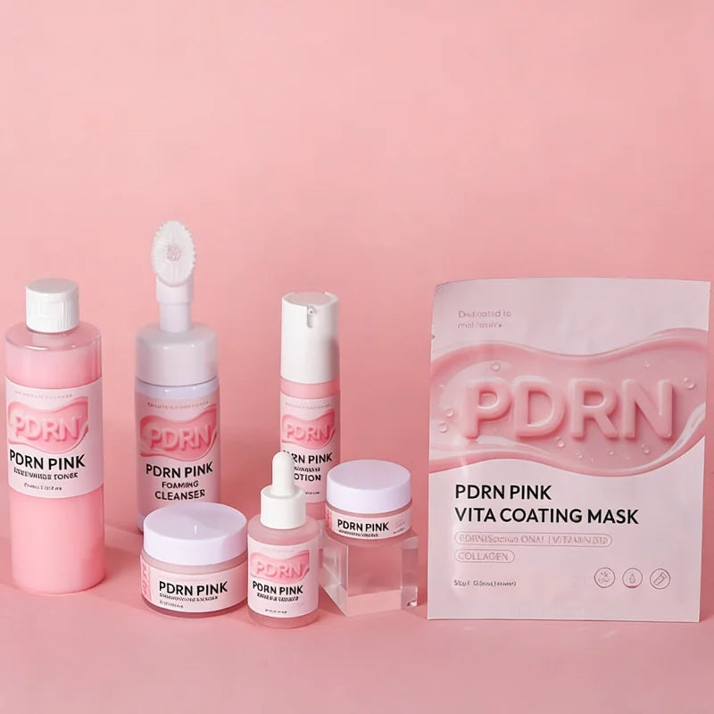 PDRN Pink Skincare Set – Salmon DNA Collagen Glow Mask for Lifting, Firming & Deep Moisturizing Care