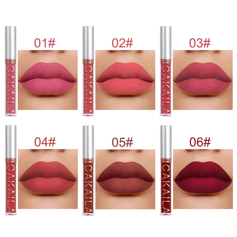 6‑piece velvet matte lip gloss set.