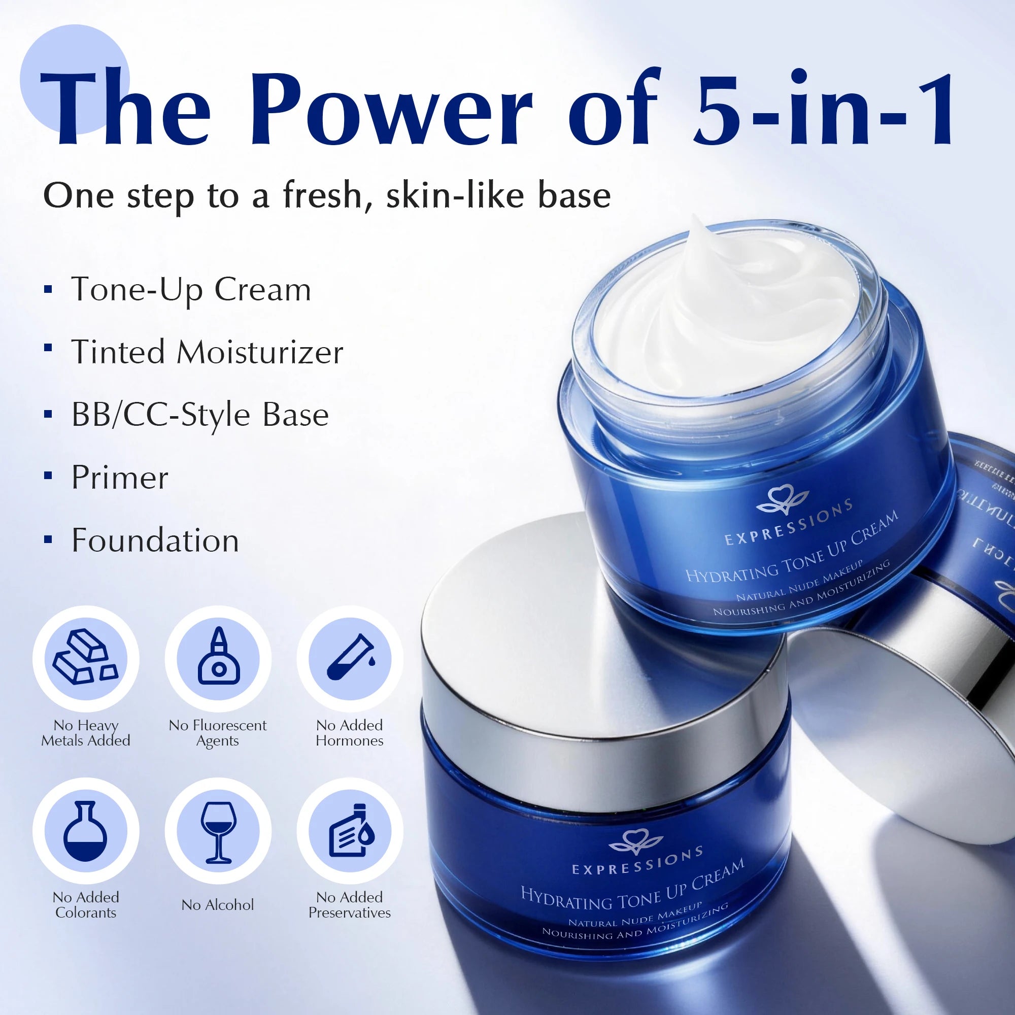 EXPRESSIONS Tone-Up Face Cream – Hydrating Niacinamide Formula for Brightening, Natural Radiance & Moisture Boost