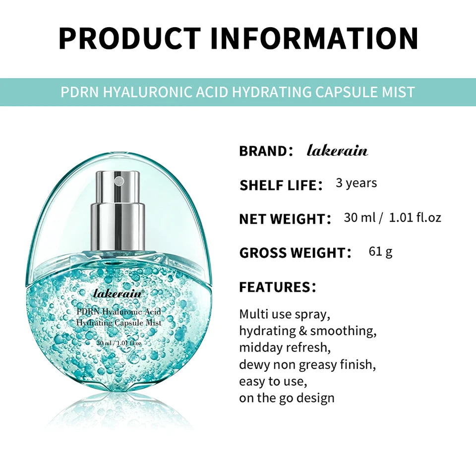 PDRN Collagen Glow Facial Serum Spray Instant Plumping Firming Deep Moisture Hydrating Face Mist  Korean Skincare