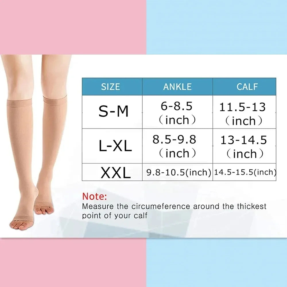 Compression MedLine – Chaussettes de contention ouvertes aux orteils