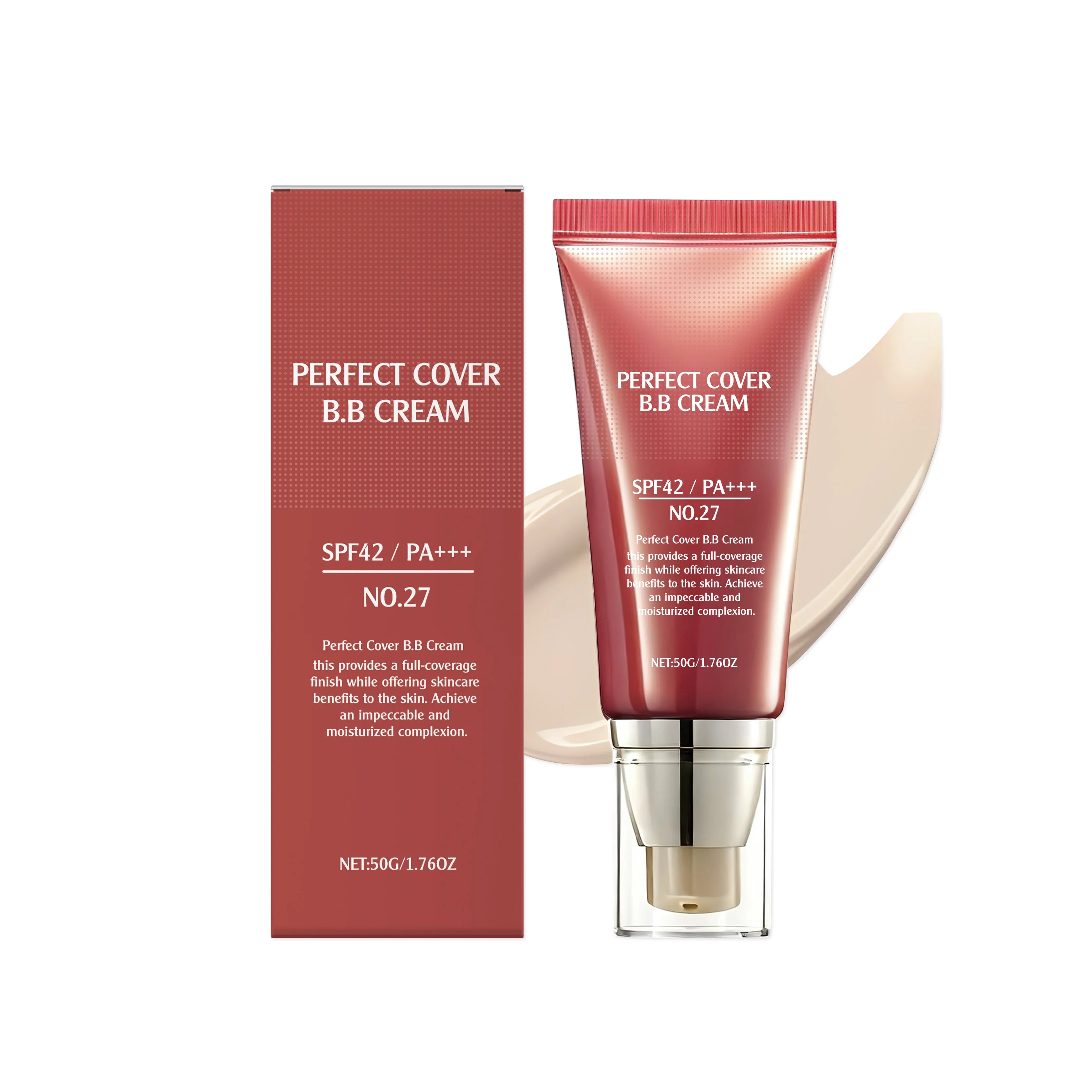 SPF42 PA+++ BB Cream – Full‑Coverage Liquid Foundation for Smooth, Even, Radiant Skin