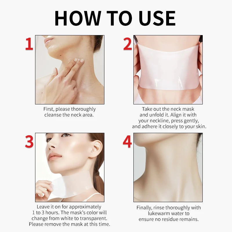 Overnight Collagen Neck Mask – Anti‑Wrinkle, Lifting & Deep Moisturizing Care (4 Pcs/Box).