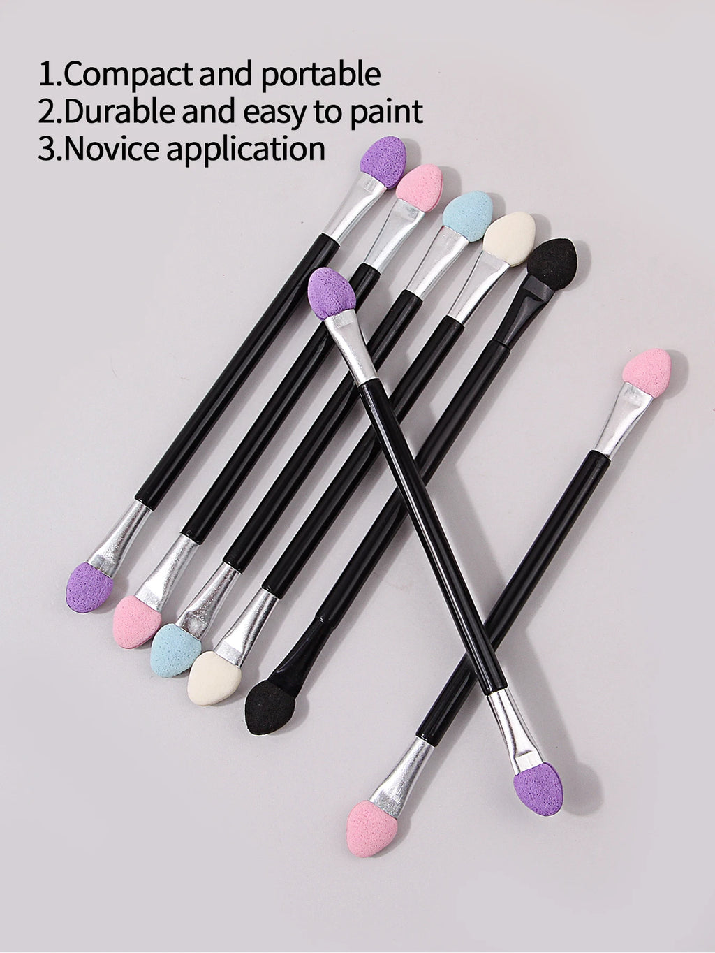 50PCS Double-Ended Eyeshadow Brushes Fashion Useful Long Handle Sponge Stick Applicators Lip Eye Brow Brush Beauty Makeup Tool