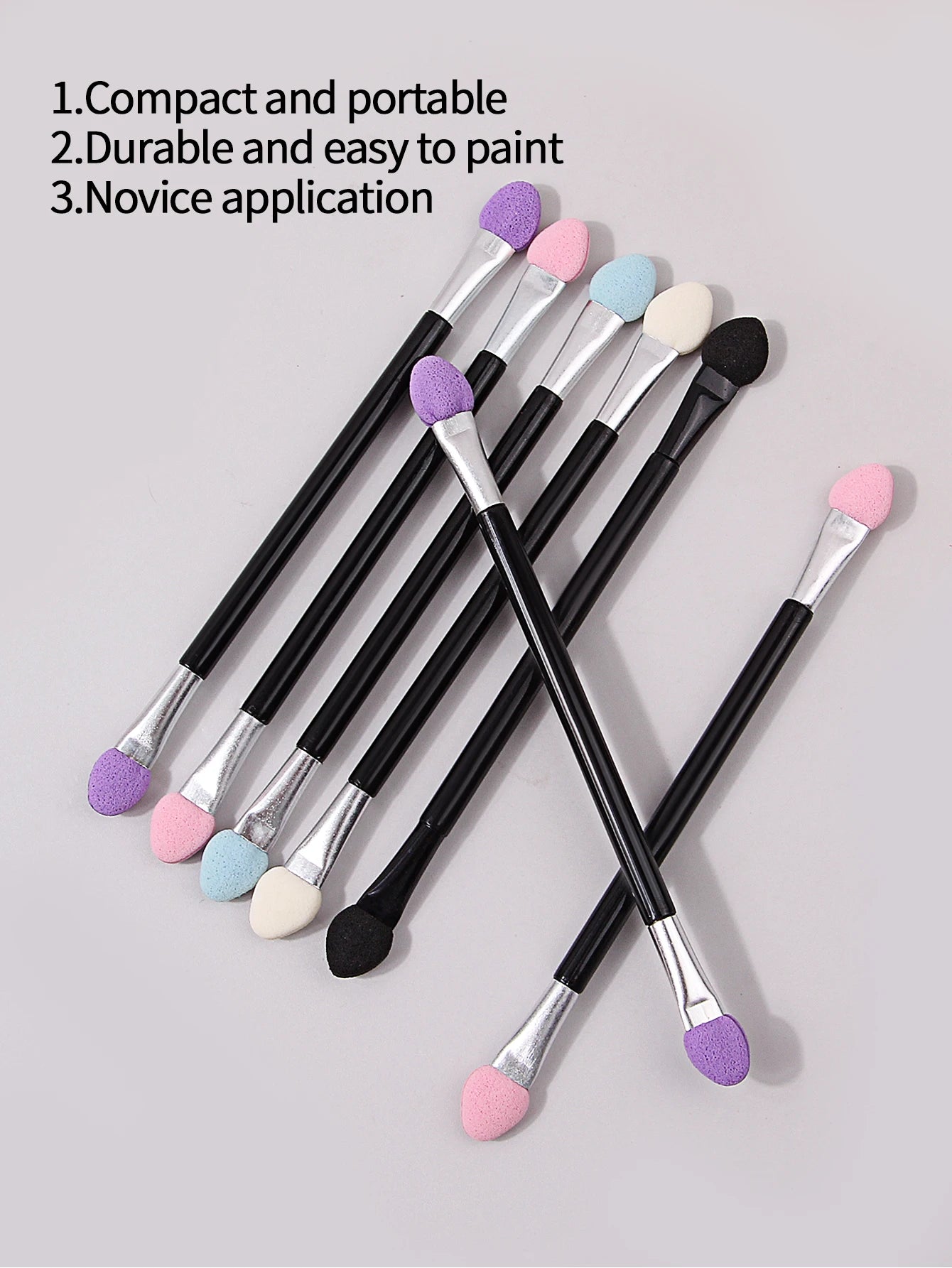 50PCS Double-Ended Eyeshadow Brushes Fashion Useful Long Handle Sponge Stick Applicators Lip Eye Brow Brush Beauty Makeup Tool