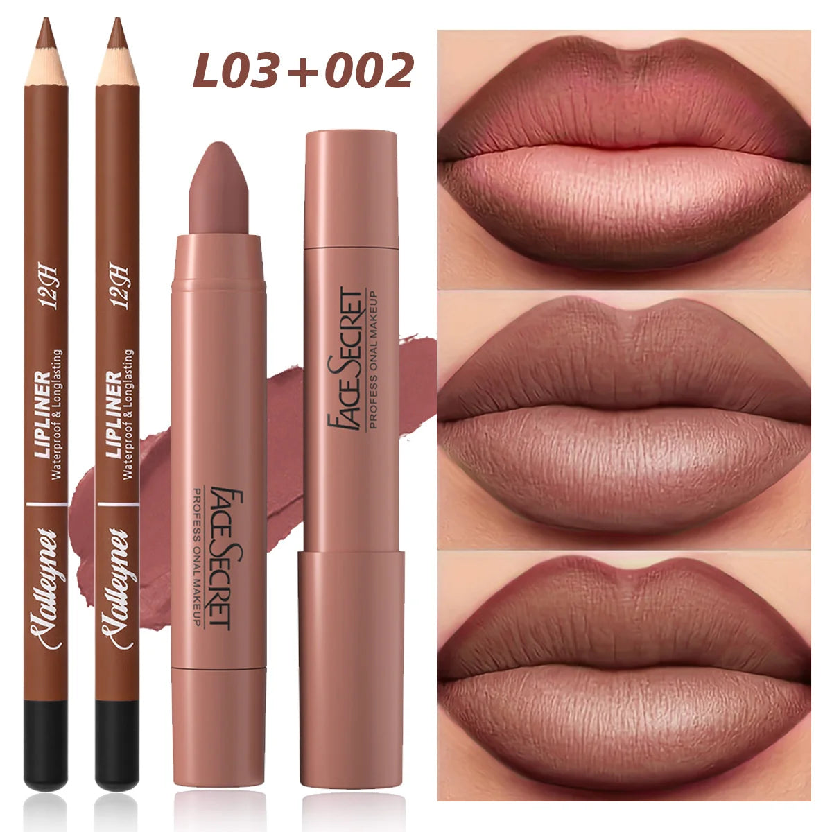 Matte Velvet Lip Duo – 2‑Piece Lip Liner & Lipstick Pencil Set | Long‑Lasting, Full‑Color Lip Combo