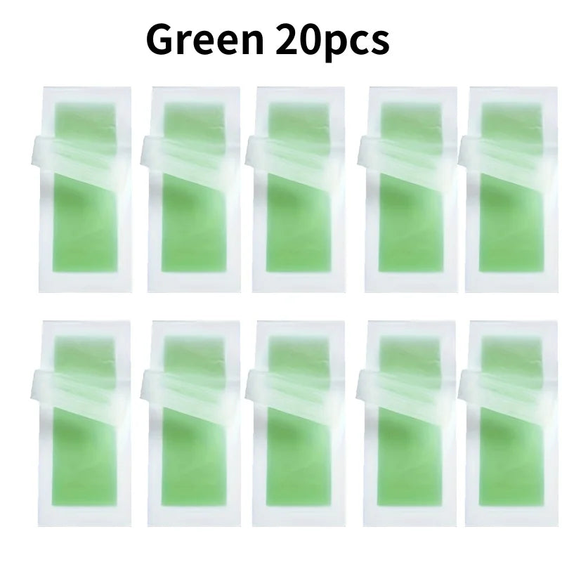 Professional Cold Wax Strips – Double‑Sided Hair Removal Tapes for Legs, Body & Face (6 / 10 / 20 Sticks)
