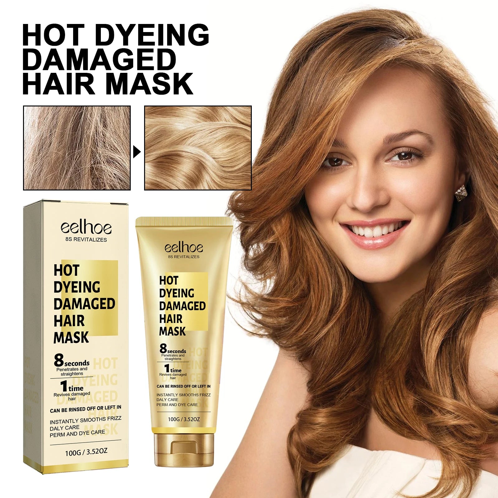 Keratin 8‑Second Hair Mask – Anti‑Frizz & Breakage Repair